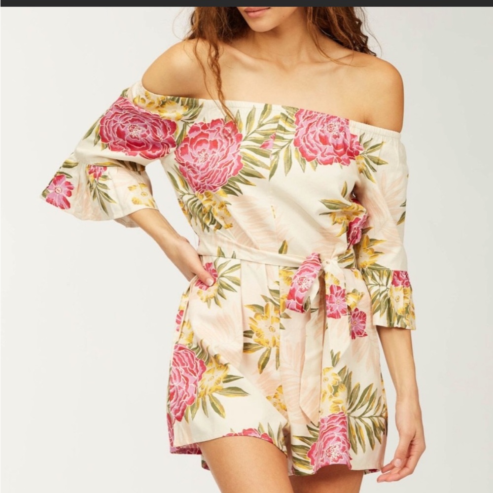 Billabong Floral Off the Shoulder Romper